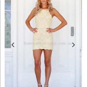 Yellow Inka Lace Dress from Xenia Boutique